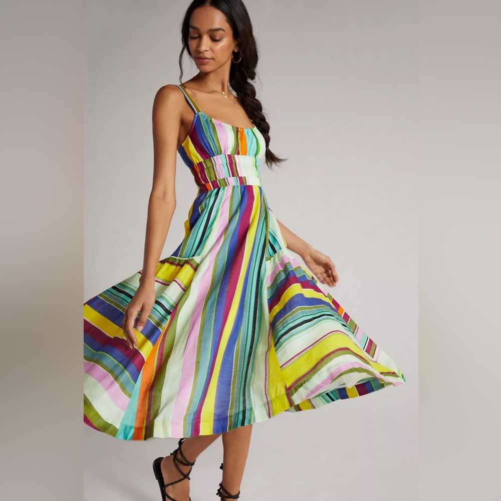 Anthropologie Hope For Flowers Striped Midi Dress